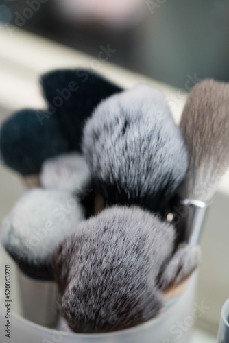 Make up brushes close up shot