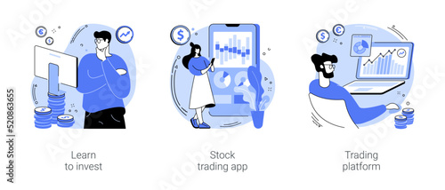 Stock trade isolated cartoon vector illustrations se