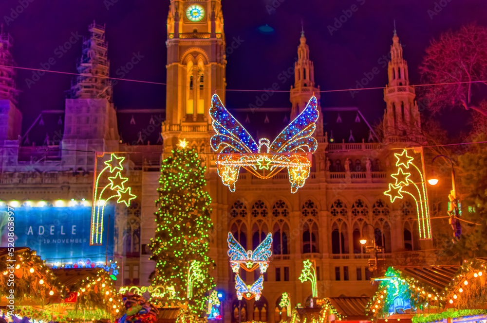 Public decorations during Christmas time in Vienna, Austria.