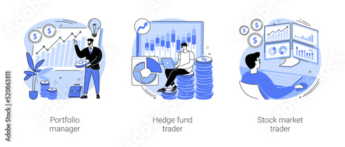 Stock market trade isolated cartoon vector illustrations se
