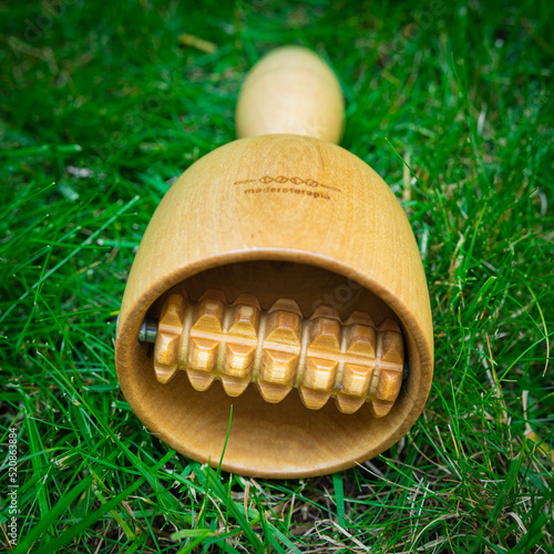 Maderotherapy tools on grass
