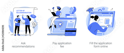 College application isolated cartoon vector illustrations se