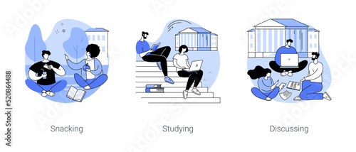Campus yard isolated cartoon vector illustrations se