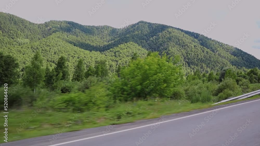 View of the magnificent landscapes along the mountain serpentine of the Altai Republic. High quality Full HD footage View of the magnificent landscapes along the mountain serpentine of the Altai Republic. High quality Full HD footage