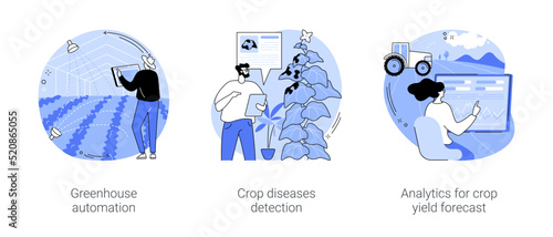 Smart technologies for modern farming isolated cartoon vector illustrations se