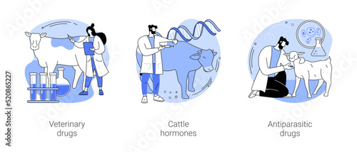 Drugs for livestock isolated cartoon vector illustrations se