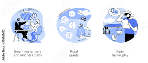 Farm loans isolated cartoon vector illustrations se