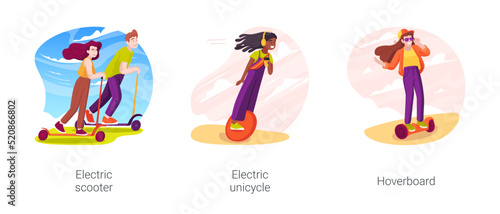 Urban vehicles isolated cartoon vector illustration set