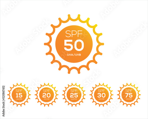 Uv sun protection Icons, Vector sign.