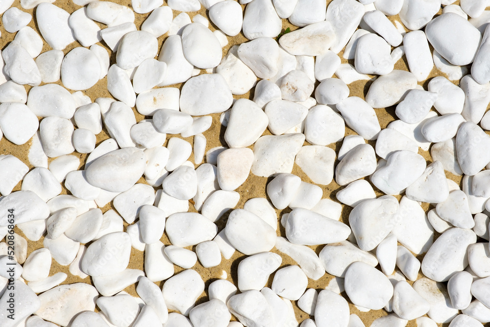 Sandy background with white pebbles for summer. Abstract nature sandy beach texture, pebbles background. Relaxing nature concept, copy space Sandy background with white pebbles for summer. Abstract nature sandy beach texture, pebbles background. Relaxing nature concept, copy space