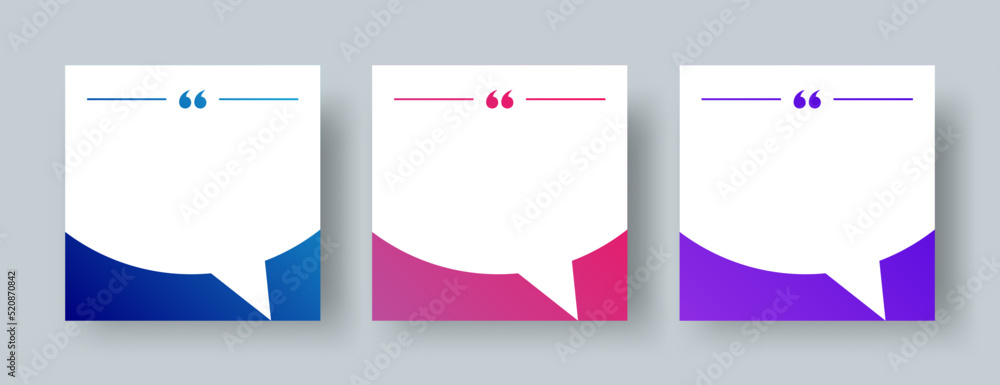 Speech Bubble Quote Template Set Blank Speech Bubble Frame with Speech Bubble Quote Template Set Blank Speech Bubble Frame with