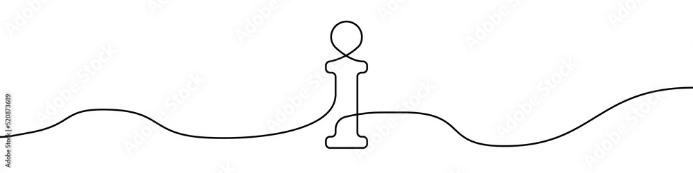 Information icon line continuous drawing vector. One line information ...