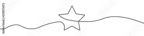Star icon line continuous drawing vector. One line star icon vector background. Star icon. Continuous outline of a star icon.