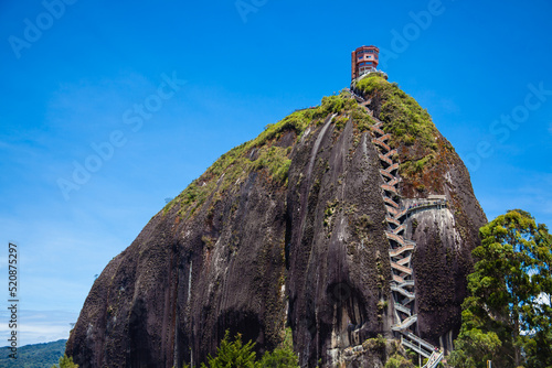 The famous Piedra del Peñol a monolithic stone mountain located at the town of Guatape in the region of Antioquia in Colombia