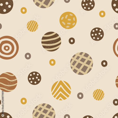 Cute seamless pattern, polka dot fabric, wallpaper, vector.