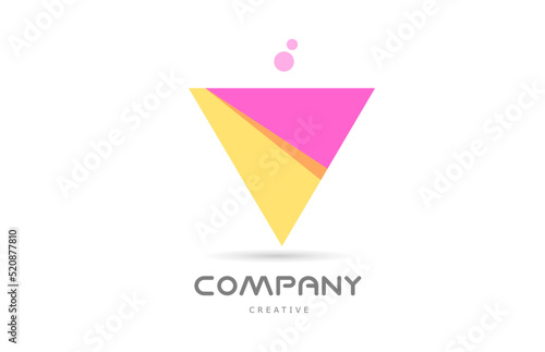 V yellow pink geometric alphabet letter logo icon. Creative template for business and company Free Download V yellow pink geometric alphabet letter logo icon. Creative template for business and company - GFXLoad