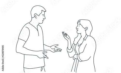 Young people talking.