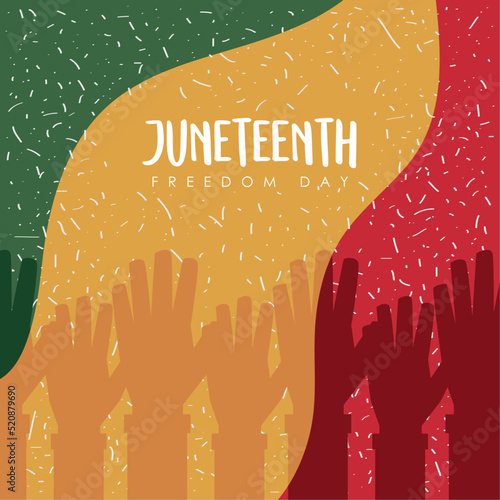 juneteenth freedom day lettering postcard