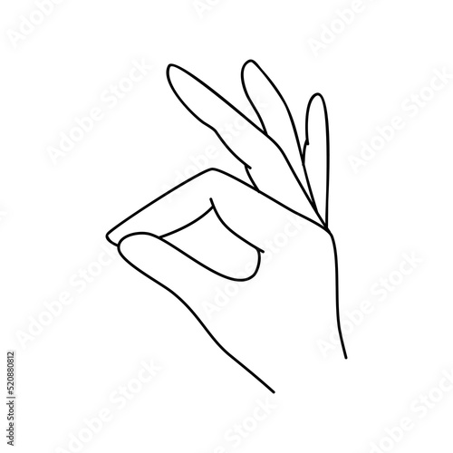 Gesture fine doodle hand vector. Ease of use and Ease of use hand linear illustration icon.