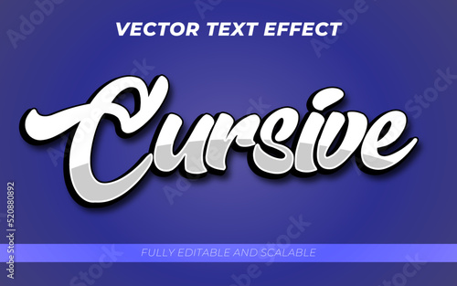 Cursive Vector text effect