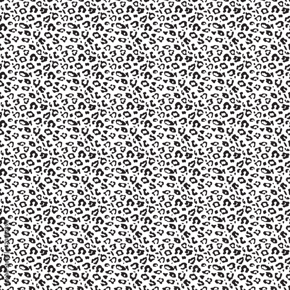 black leopard, animal print seamless vector pattern