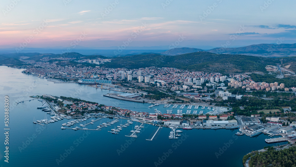 Aerial panorama of Sibenik, Croatia