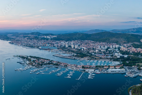 Aerial panorama of Sibenik, Croatia