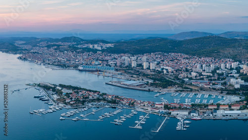 Aerial panorama of Sibenik, Croatia