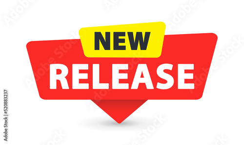 New Release - Banner, Speech Bubble, Label, Sticker, Ribbon Template. Vector Stock Illustration