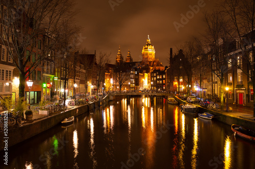 City lights in Amsterdam