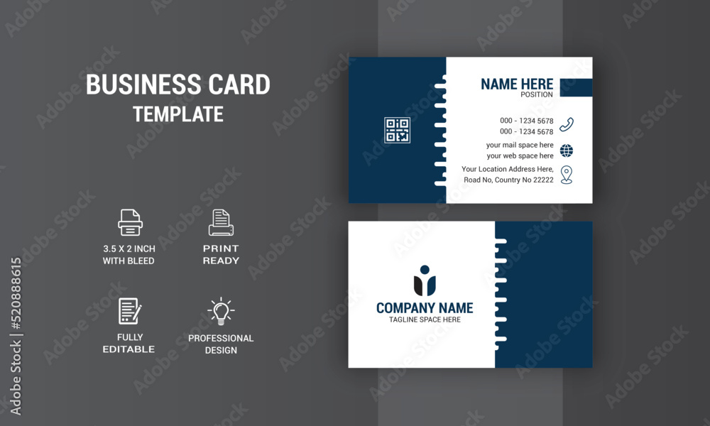 Fototapeta premium Creative Business Card Design. Modern Card Design. Photos & Vector Standard Template