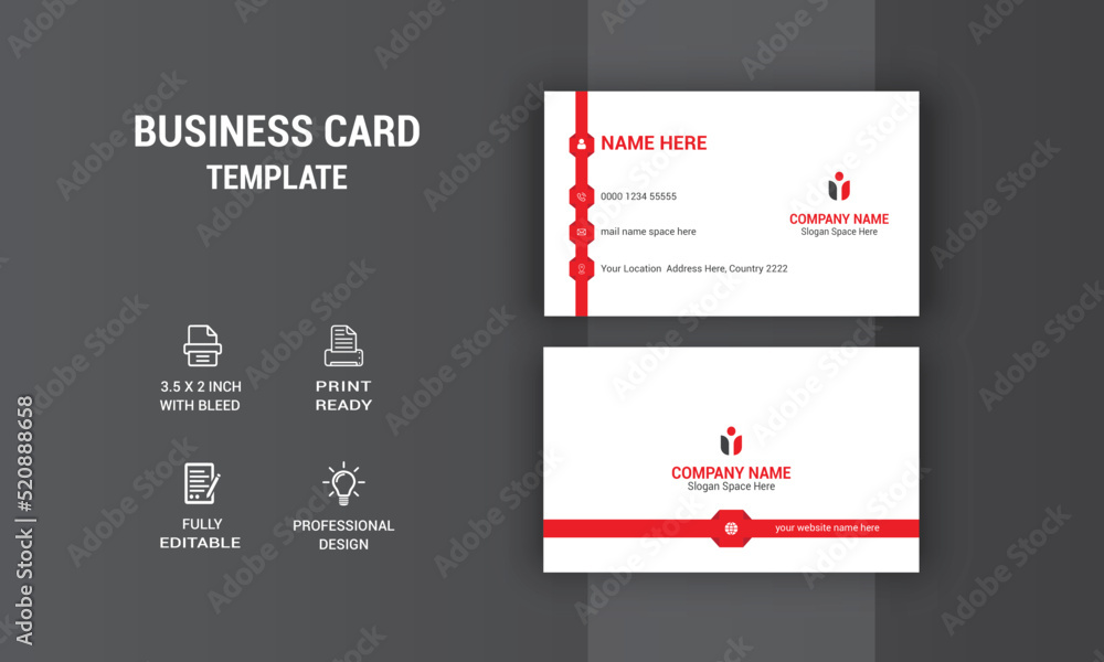 Creative Business Card Design. Modern Card Design. Photos & Vector Standard Template	