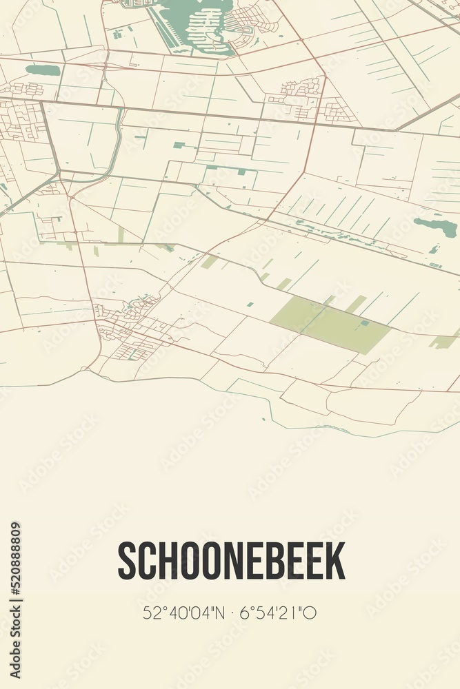 Retro Dutch city map of Schoonebeek located in Drenthe. Vintage street map. Retro Dutch city map of Schoonebeek located in Drenthe. Vintage street map.