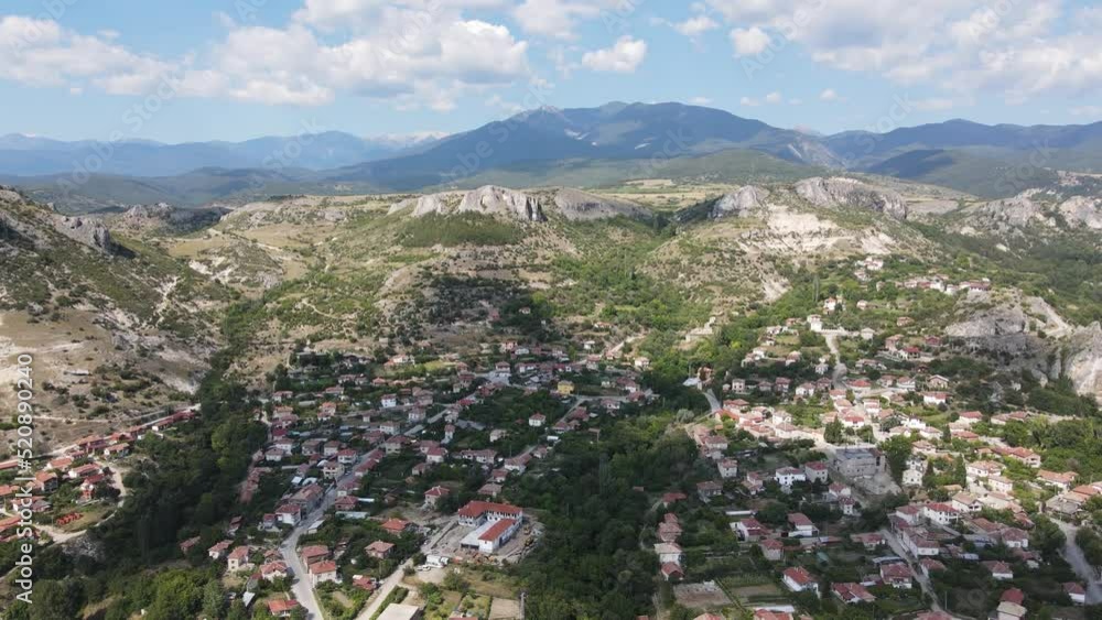Amazing Aerial view of Ilindentsi Village, Blagoevgrad region, Bulgaria Amazing Aerial view of Ilindentsi Village, Blagoevgrad region, Bulgaria