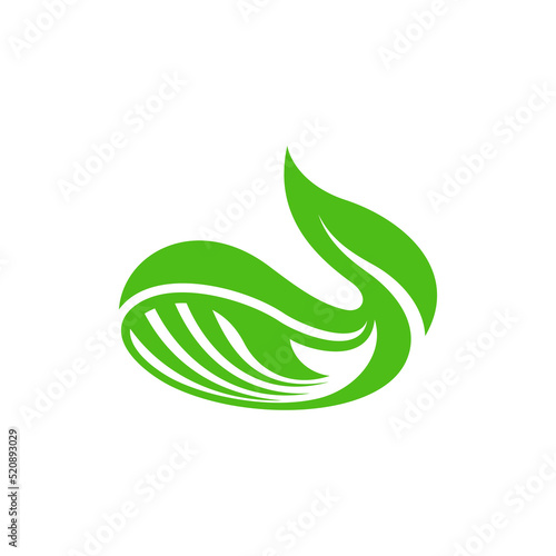 Fototapeta Naklejka Na Ścianę i Meble -  Green Orca Whale Nature Vector Logo for branding company. sign template vector illustration for your brand.