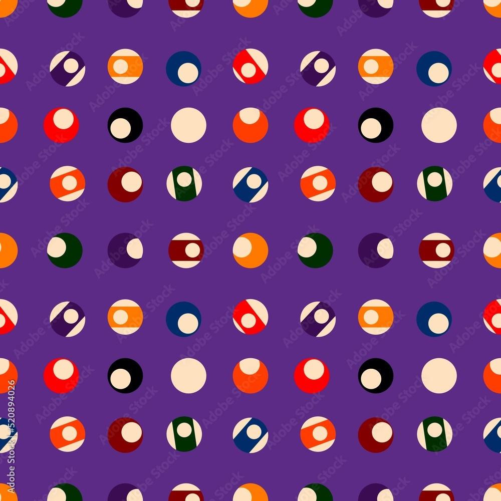 Cartoon game seamless billiards balls pattern for fabrics and ...