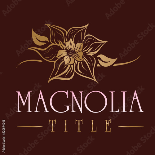 Magnolia beautiful flower logo