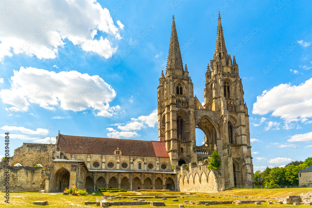Soissons, Picardy, France - cathedral and abbey ruins - obrazy, fototapety, plakaty 
