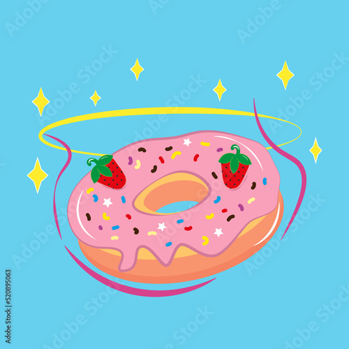 sun and pink donut