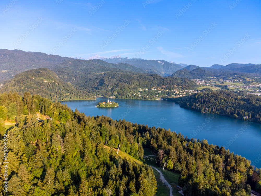 Lake Bled and island with church