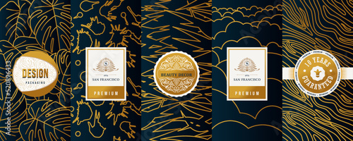 Vintage collection of design elements,labels,icon,frames, for logo,packaging,vector design of luxury products.for perfume,soap,wine, lotion Isolated