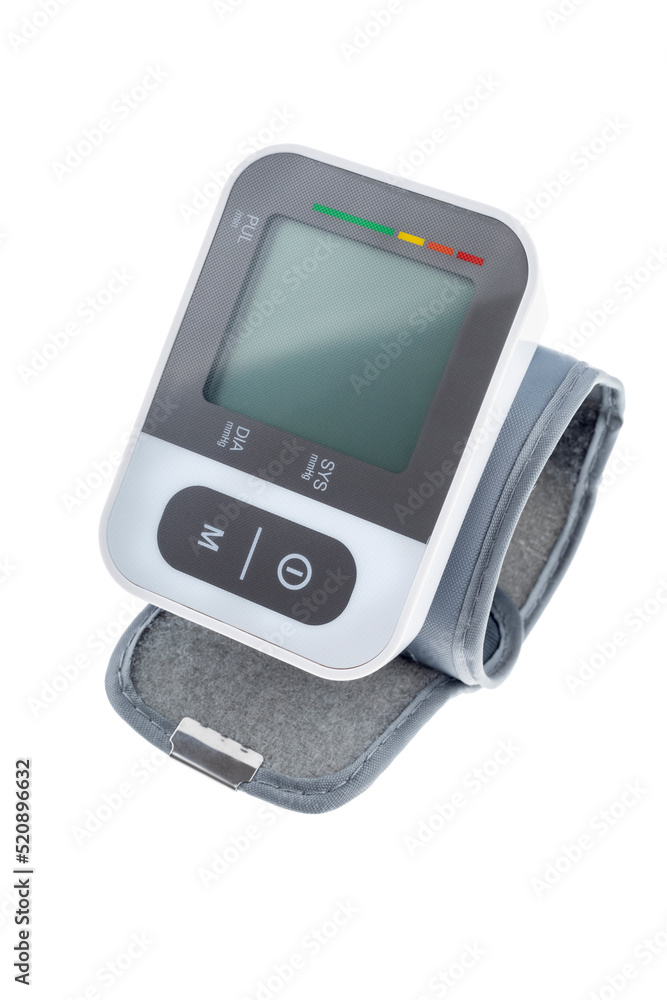 sphygmomanometer for selfcontrol of blood preassure isolated on white background sphygmomanometer for selfcontrol of blood preassure isolated on white background