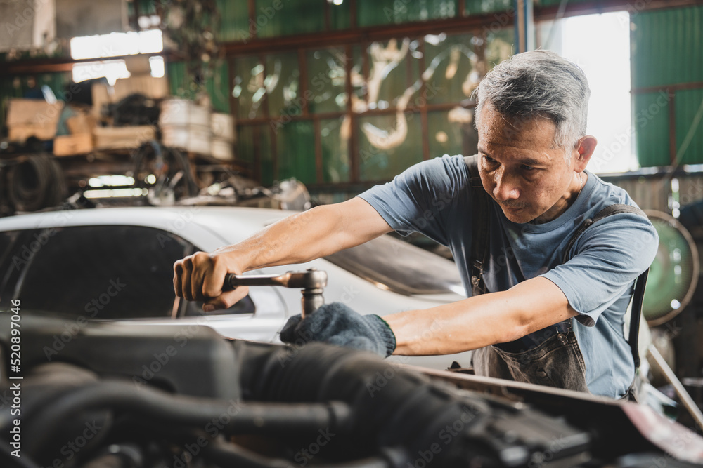 mechanic working and check about auto car engine service, inspection technician having automotive job to maintenance or repair automobile in motor garage, business industrial auto car engine mechanic working and check about auto car engine service, inspection technician having automotive job to maintenance or repair automobile in motor garage, business industrial auto car engine