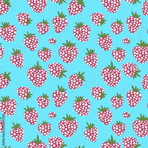 Spring and summer fruit seamless strawberry cartoon pattern for kids clothes print and wrapping and fabrics © Tetiana