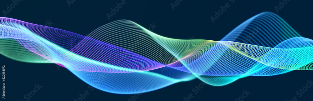 Music wave. Beautiful background illustration with a dynamic wave made up of lines. 3d Music wave. Beautiful background illustration with a dynamic wave made up of lines. 3d