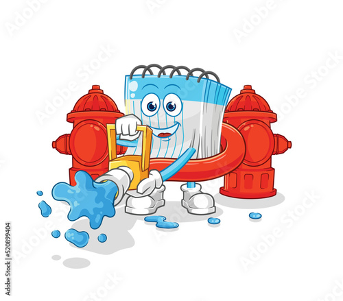 notebook firefighter vector. cartoon character