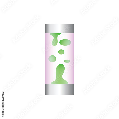 Lava lamp vector illustration, green paraffin bubbles

