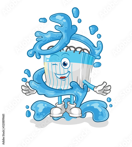 notebook fresh with water mascot. cartoon vector