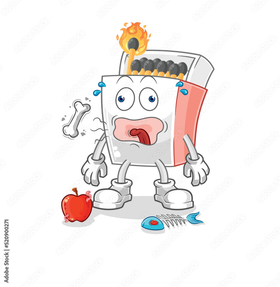 matchbox burp mascot. cartoon vector