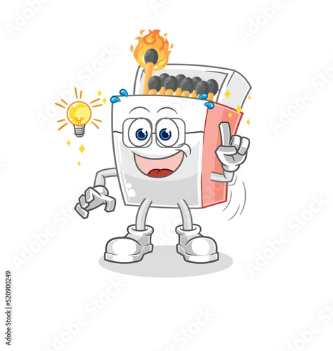 matchbox got an idea cartoon. mascot vector